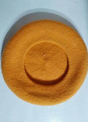 Женский фетровый берет высшего качества оранжевый