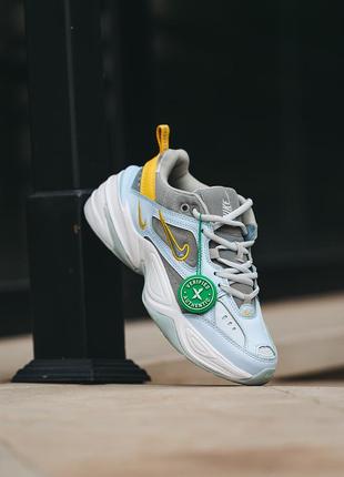 Женские кроссовки nike m2k tekno blue yellow 36-37-40