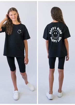 Літній комплект підлітковий, летний комплект подростковый, летний комплект футболка и трессы, літній комплект футболка та велосипедки