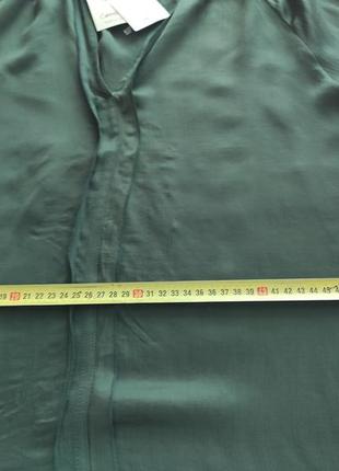 Изумрудная атласная блуза, р.xs, mango4 фото