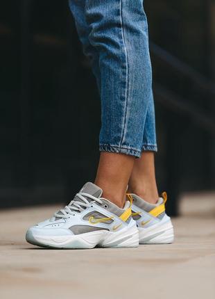 Жіночі кросівки nike m2k tekno blue yellow 376 фото