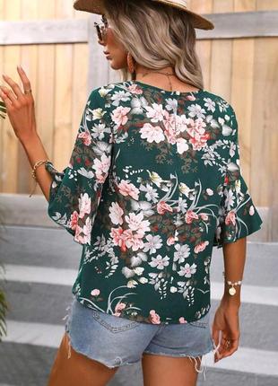 Шикарная блузка цветы4 фото