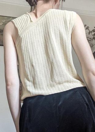 Блузка вязаная асимметричная тренд винтаж майка лето футболка3 фото