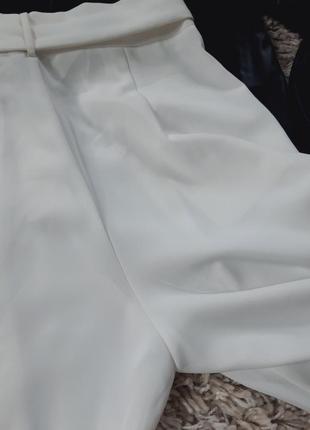 Стильные белые широкие штаны палаццо, высокая посадка, shein,  p. s6 фото