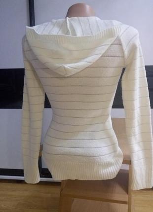 Красивый белый свитер,джемпер с люрексом.2 фото
