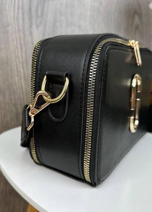 Модная женская мини сумочка клатч люкс качество, сумка каркасная черный с золотым3 фото