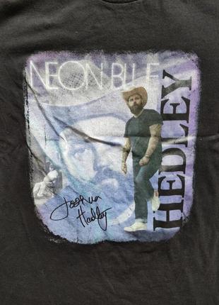 Мужская футболка мерч атрибутика рок метал joshua hedley neon blue m-l3 фото