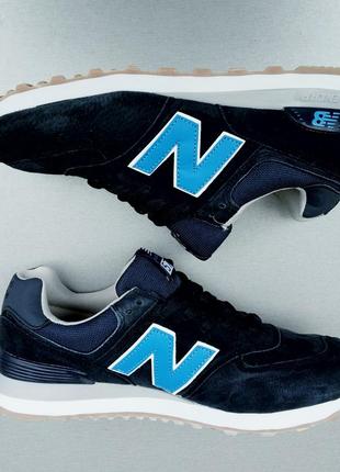 New balance 574 кроссовки мужские синие нубук р 443 фото