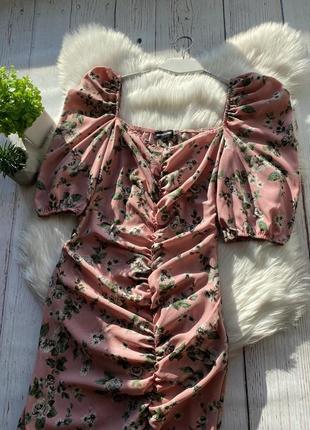 Розпродаж! розкішна сексуальна сукня плаття міді квітковий принт бренд  prettylittlething