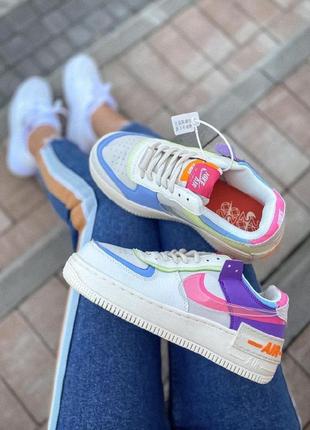 Кроссовки женские nike air force 1 найк аэр форсы разноцветные кожа