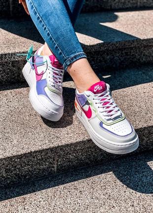 Кроссовки женские nike air force 1 найк аэр форсы разноцветные кожа5 фото