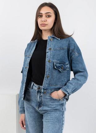 Женская джинсовая синяя куртка2 фото
