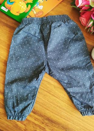 Модные летние джинсоыве в горошек штанишки hm на 4-6 месяцев.3 фото