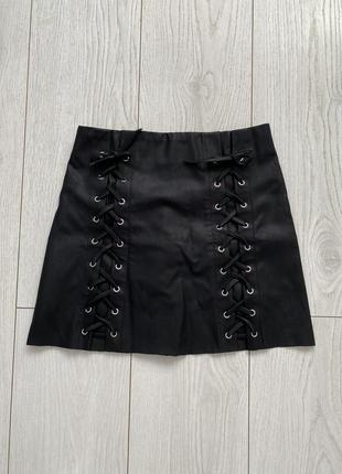 Женская мини-юбка с завязками из экокожи you&amp;me paris size s