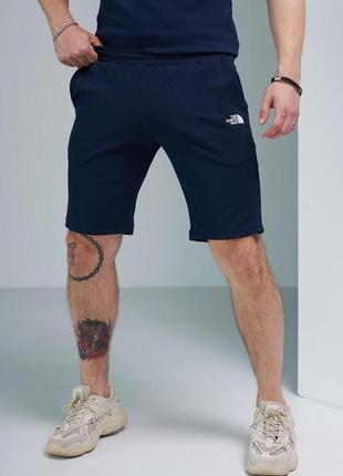 Стильные трикотажные шорты для мужчин летние повседневные свободные  синие / шорты спортивные мужские