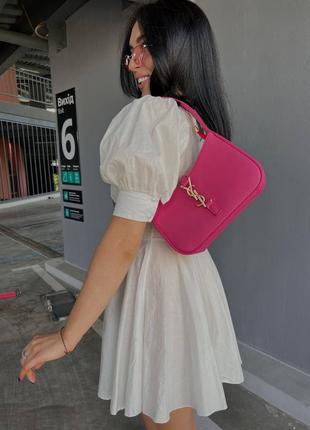 Сумка яскрава малина в стилі ив сен рожева хобо малиновая