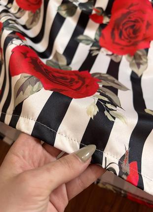 Шикарная юбка макси в пол в полоску и розы 🌹3 фото
