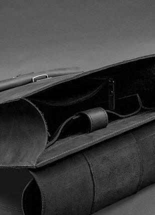 Кожаный рюкзак черный crazy horse brit4 фото