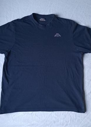 Мужская базовая тёмно-синяя футболка kappa small logo