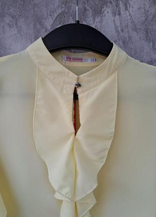 Женская блузка жабо, блуза с длинным рукавом, маломерит, см. замеры в описании6 фото