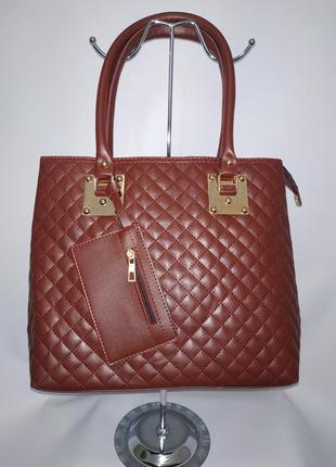 Большая женская сумка-шопер экокожа