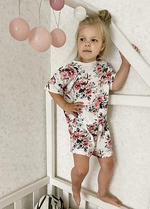 Пижама некст с укороченным верхом цветочная