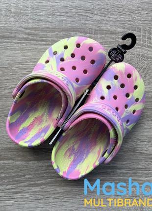 Сабо кроксы на девочку яркие розовые, crocs kids classic