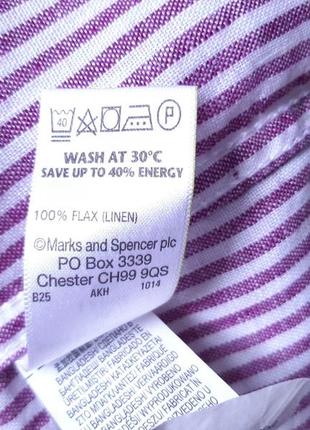 Рубашка льняная сиреневая marks&spencer blue harbour 100% flax linen англия l ,  xl10 фото