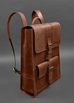 Шкіряний рюкзак світло-коричневий crazy horse brit1 фото
