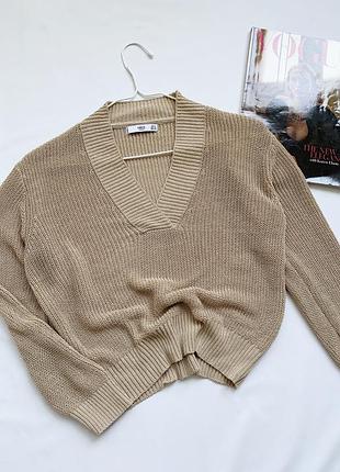 Кофта, в'язана, бежева, беж, манго, mango