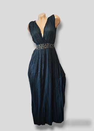 Шикарное длинное вечернее платье нарядное платье вышитое пайетками1 фото