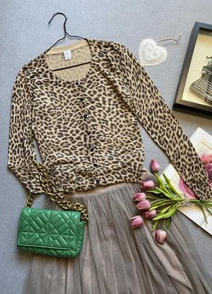 Кофта кардиган в  леопардовий принт zebra віскоза тваринний анімалістичний леопард zara