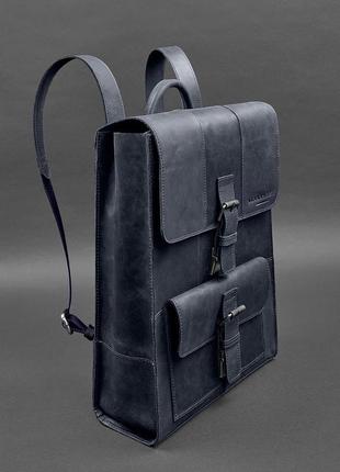 Кожаный рюкзак темно-синий crazy horse brit2 фото