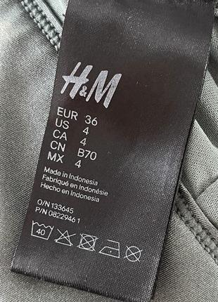 H&m верх от купальника зеленый с люрексом с вырезами широкие лямки9 фото