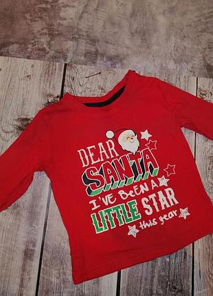 Кофта (лонгслив) новогодний рр24-36мес(98см)