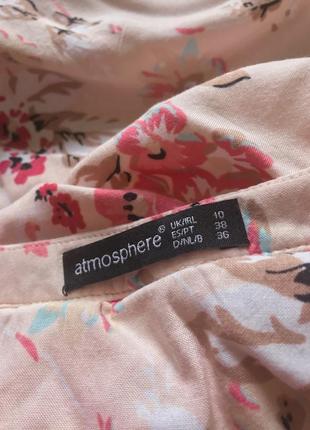 Нарядная розовая блузка в цветочек из натуральной вискозы (размер 40-42)2 фото