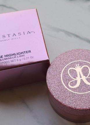 Хайлайтер для обличчя россипчатий anastasia beverly hills loose highlighter у відтінку peach fizz1 фото