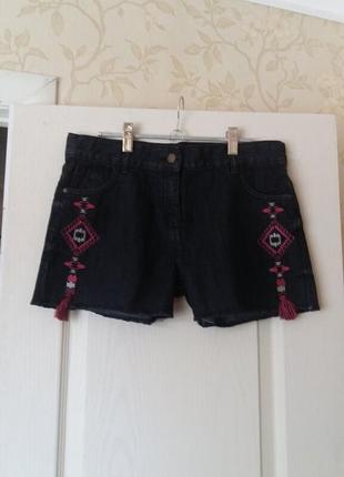 Черные джинсовые шорты на девочку 13-14 лет f&f1 фото