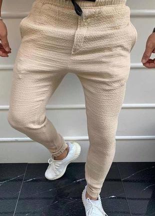 Мужские премиум брюки муслин повседневные штаны качественные1 фото