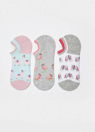 5-6 років 27-29 р новий фірмовий набір базові шкарпетки носки дівчинці 3 пари lc waikiki вайкікі