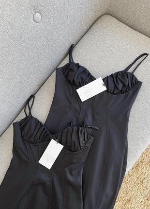 Маленька чорна сукня zara в корсетному стилі розмір xs, s / маленькое черное платье зара