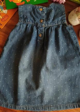Модный летний джинсовый сарафан на малышку h&m на 12-18 месяцев3 фото