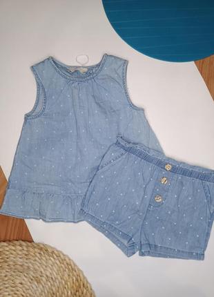 Джинсовий костюм: майка та шорти