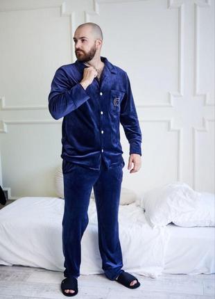 Мужская пижама велюровая домашний костюм р.m.l,xl,2xl