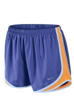 Спортивные беговые женские шорты велосипедки синие с трусиками shorts running nike