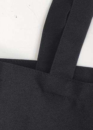 Эко сумка экосумка шоппер торба однотонный черный чёрный без принта рисунка женский мужской2 фото