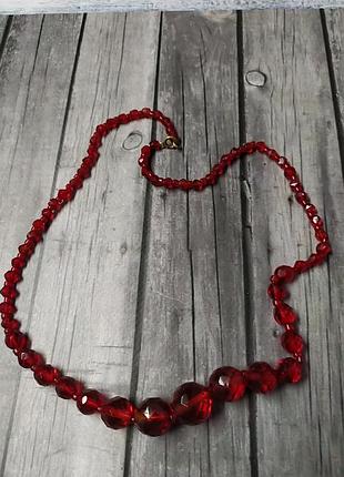 Вінтажне намисто з чеського гранованого скла