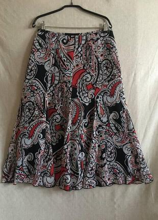 Невагома летюча спідниця  на підкладці з ацетату принт пейслі