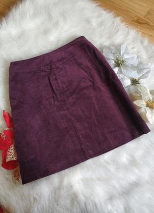 Трендова вельветова юбка спідниця модного баклажанового кольору sprit2 фото
