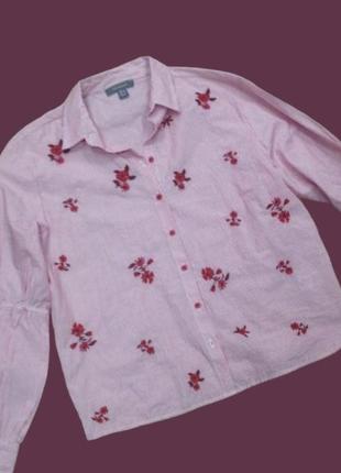 Стильна сорочка в смужку і вишивку primark6 фото